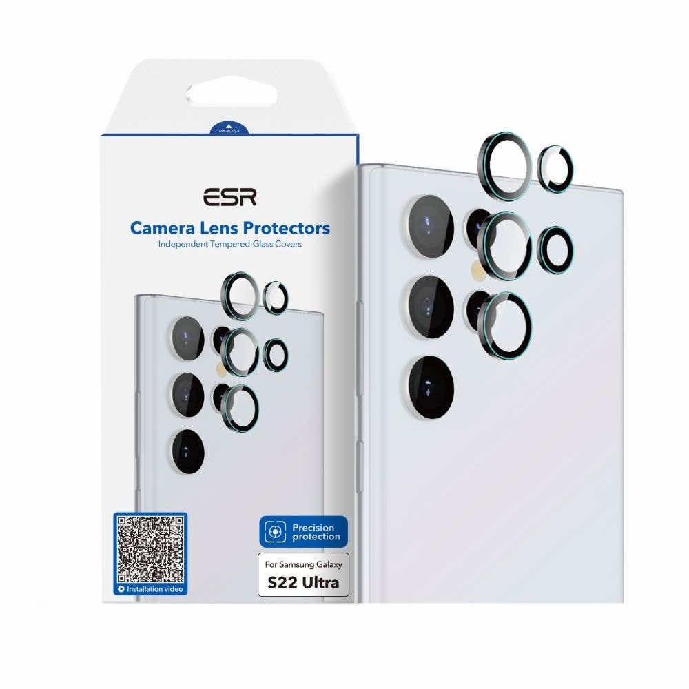 Предпазни стъклени защитни покрития за камерата на Samsung Galaxy S22 Ultra - ESR Camera Lens Protector (прозрачен) | JAR Computers Предпазни стъклени защитни покрития за камерата на Samsung Galaxy S22 Ultra - ESR Camera Lens Protector (прозрачен)