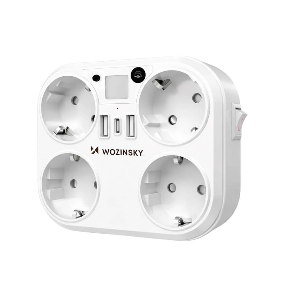 Разклонител с 4xAC контакта и 1хUSB-C и 2хUSB-A изхода за мобилни устройства - Wozinsky WRS-2B Power Strip (бял) | JAR Computers Разклонител с 4xAC контакта и 1хUSB-C и 2хUSB-A изхода за мобилни устройства - Wozinsky WRS-2B Power Strip (бял)
