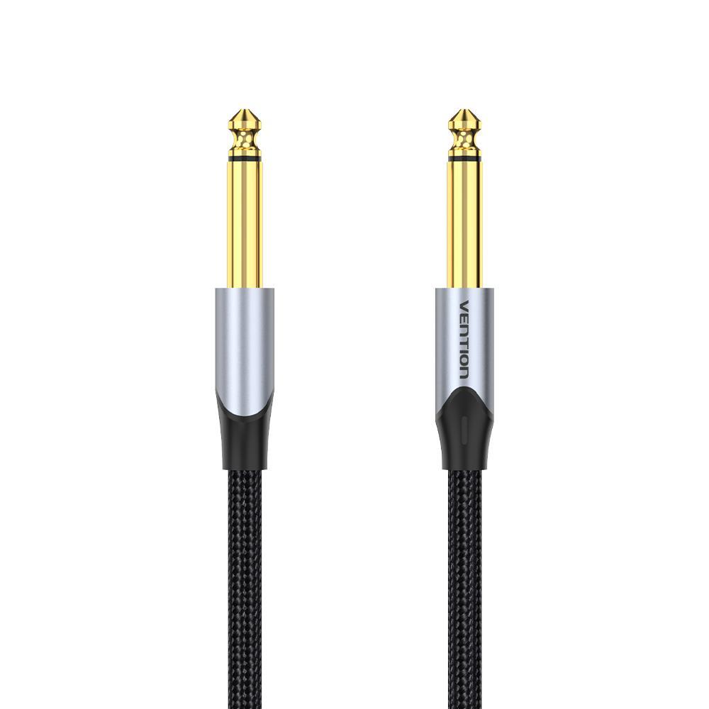 VENTION Cotton Braided 6.5mm Male to Male Audio Cable 2M Gray Aluminum Alloy Type (BASHH) (VENBASHH) | JAR Computers VENTION Cotton Braided 6.5mm Male to Male Audio Cable 2M Gray Aluminum Alloy Type (BASHH) (VENBASHH)