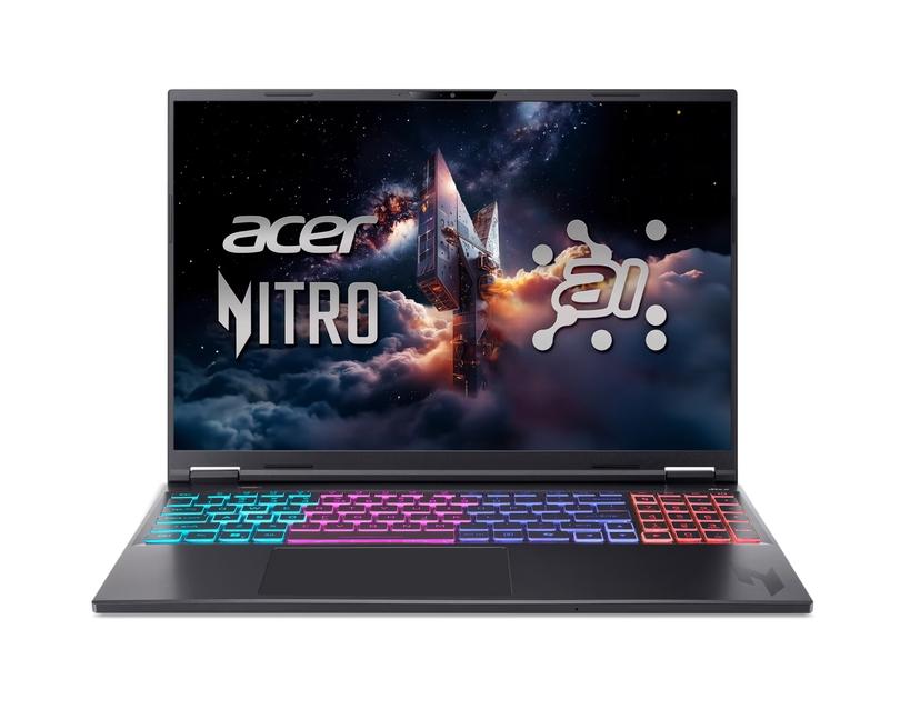 Acer Nitro 16S AI, AN16S-61-R44A, AMD Ryzen 7 350 (up to 5.0GHz, 16MB), 16" WQXGA (2560x1600) IPS 180Hz, 16GB, 1024GB, GeForce RTX 5070 8GB GDDR7, FHD Cam, WiFi 6E, BT 5.3, No Os, Black + Acer Nitro KG240YP0bi, 23.8''