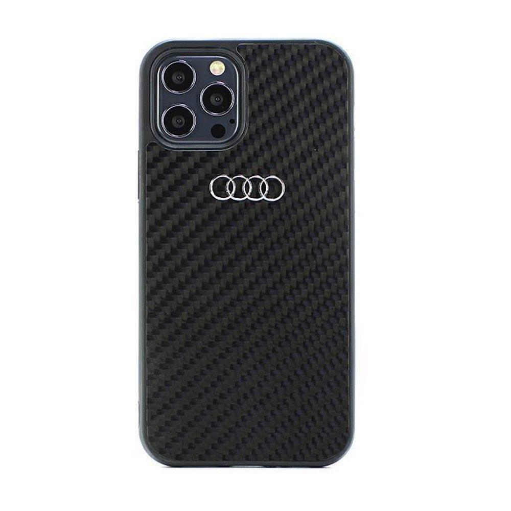 Дизайнерски карбонов кейс за iPhone 12, iPhone 12 Pro - Audi Carbon Fiber Hard Case (черен) | JAR Computers Дизайнерски карбонов кейс за iPhone 12, iPhone 12 Pro - Audi Carbon Fiber Hard Case (черен)