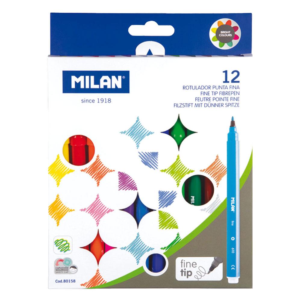 Флумастери MILAN Fine 80158 12 цвята | JAR Computers Флумастери MILAN Fine 80158 12 цвята