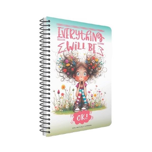 Gipta Тетрадка Everything, A4, бяла хартия, широки редове, PP корица, със спирала, 80 листа