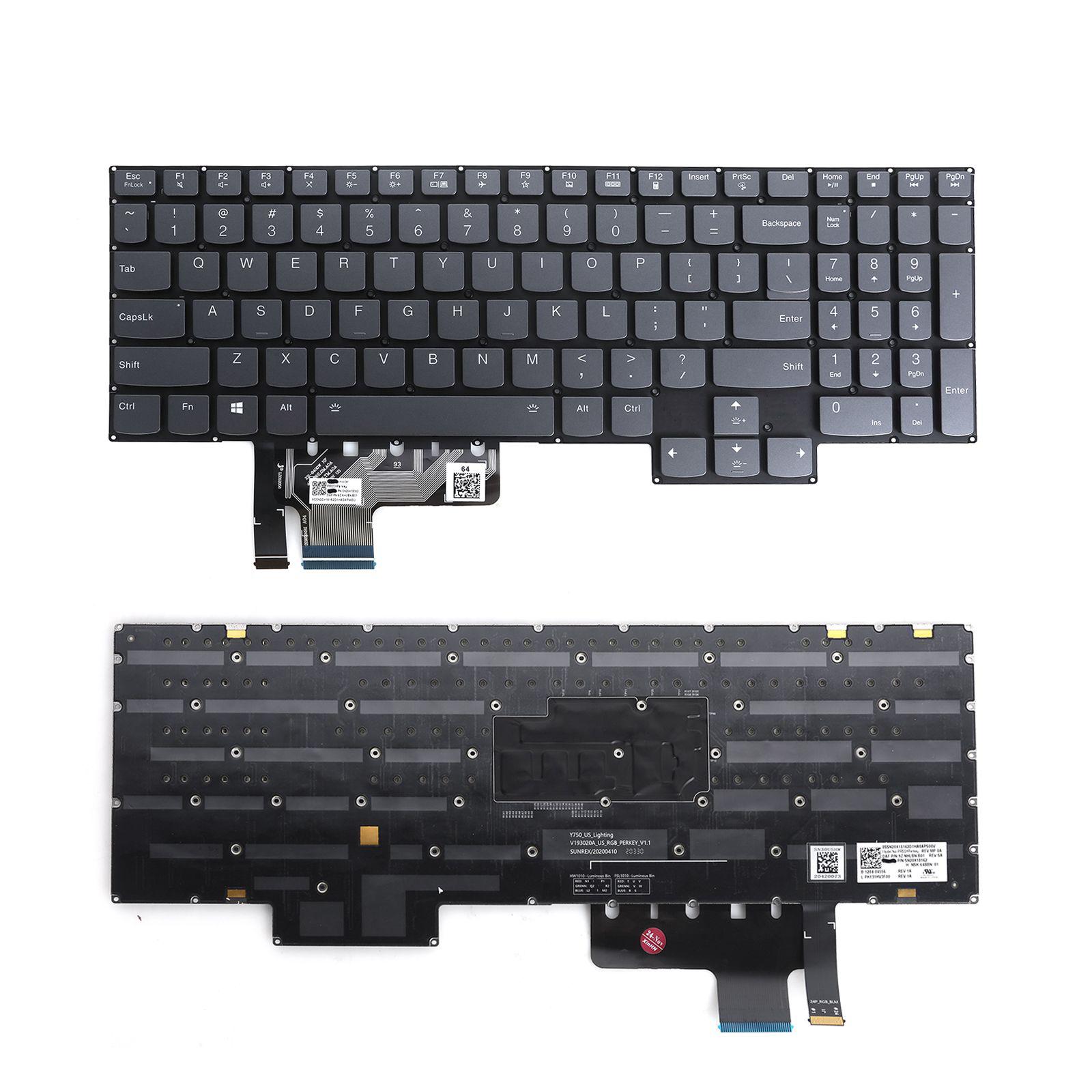 Клавиатура за лаптоп Lenovo Legion 7-15IMH05 7-15IMHG05 Y9000X 2021 - Сива Без Рамка с RGB Подсветка | JAR Computers Клавиатура за лаптоп Lenovo Legion 7-15IMH05 7-15IMHG05 Y9000X 2021 - Сива Без Рамка с RGB Подсветка