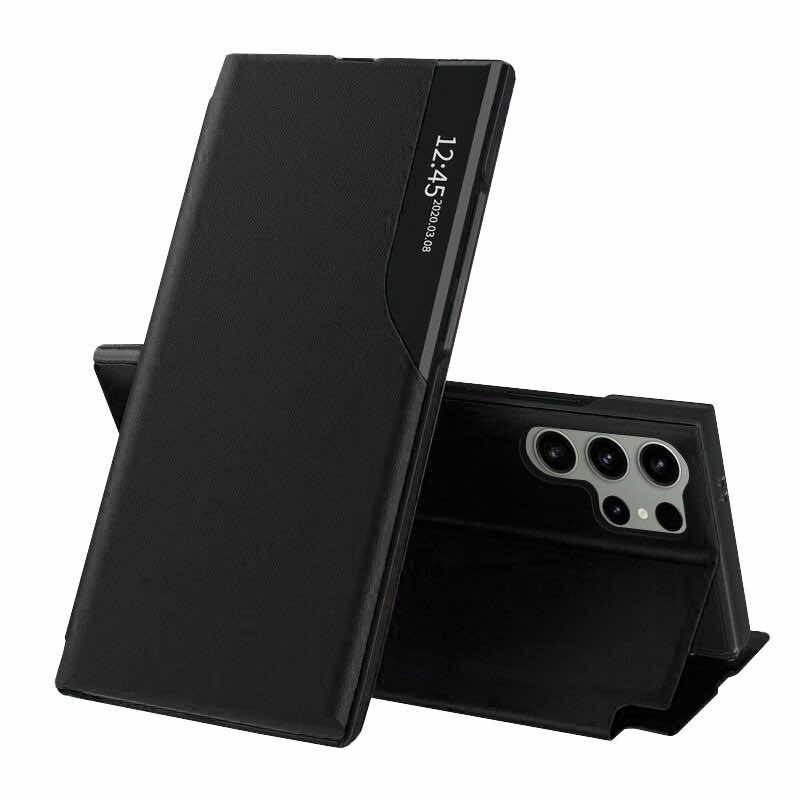 Кожен калъф, тип портфейл за Samsung Galaxy Samsung Galaxy S25 Ultra - Techsuit eFold Smart View Leather Flip Case (черен) | JAR Computers Кожен калъф, тип портфейл за Samsung Galaxy Samsung Galaxy S25 Ultra - Techsuit eFold Smart View Leather Flip Case (черен)