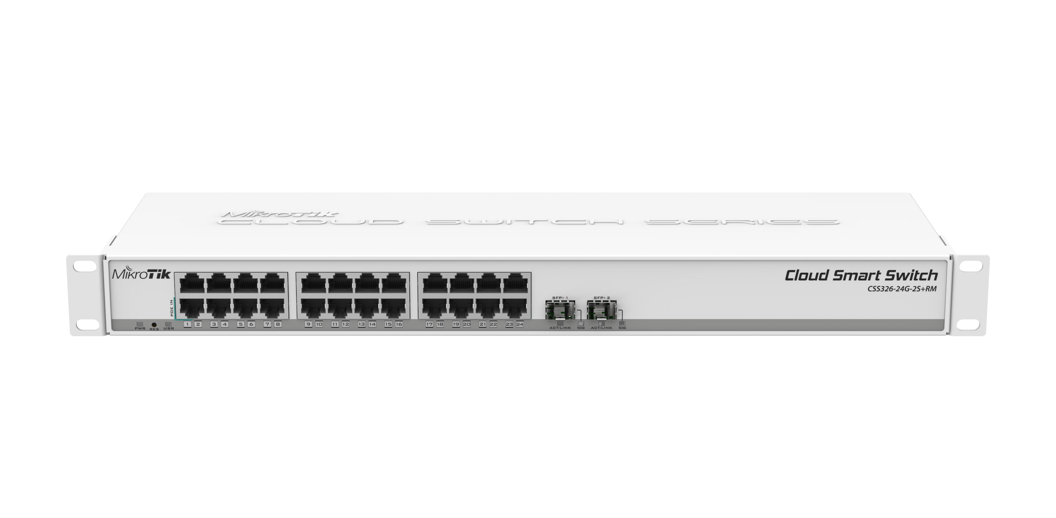 Mikrotik CSS326-24G-2S+RM мрежов суич Управляем Gigabit Ethernet (10/100/1000) Захранване по Ethernet (PoE) 1U Бяла | JAR Computers Mikrotik CSS326-24G-2S+RM мрежов суич Управляем Gigabit Ethernet (10/100/1000) Захранване по Ethernet (PoE) 1U Бяла