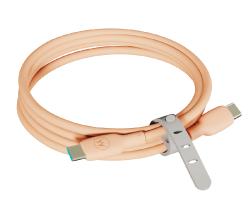 MOTOROLA Silicone 2m Cable C-C 5A, Peach Fuzz with charging speed up to 100W | JAR Computers MOTOROLA Silicone 2m Cable C-C 5A, Peach Fuzz with charging speed up to 100W