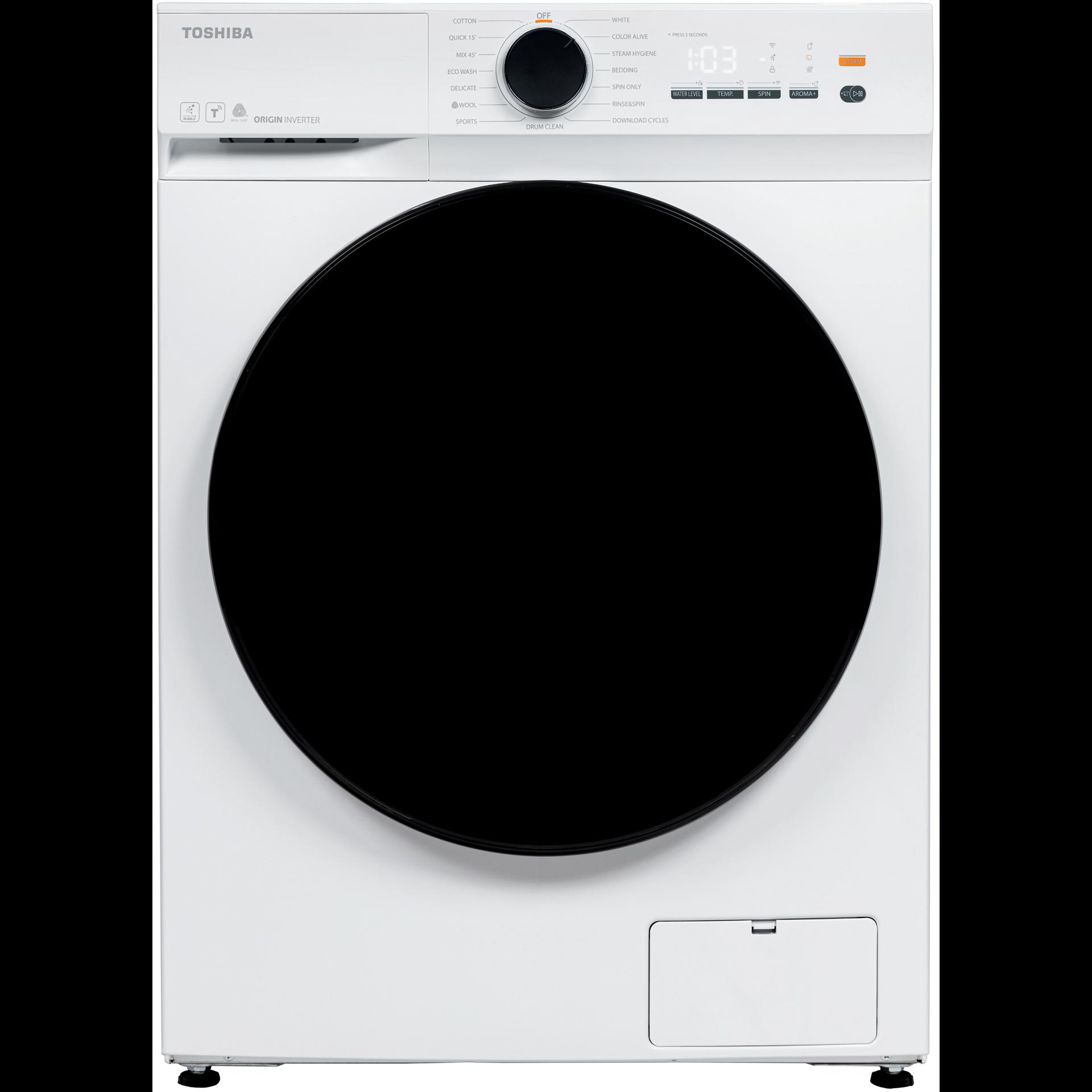 Пералня Toshiba TW-T21BU90UWBK(WW) , 1400 об./мин., 8.00 kg, A , Бял