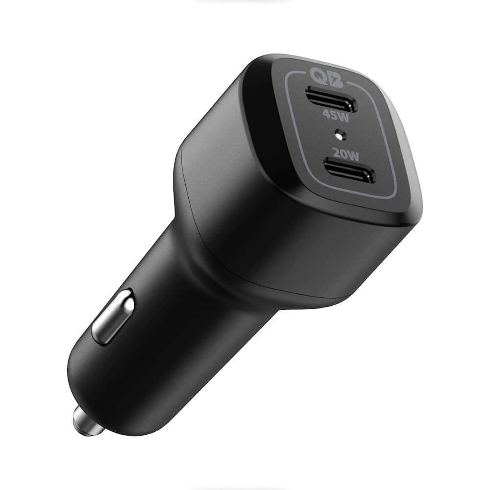 Spigen PC2000 ArcStation Dual Car Charger PD 65W - зарядно за кола с 2xUSB-C изхода с технология за бързо зареждане (черен)