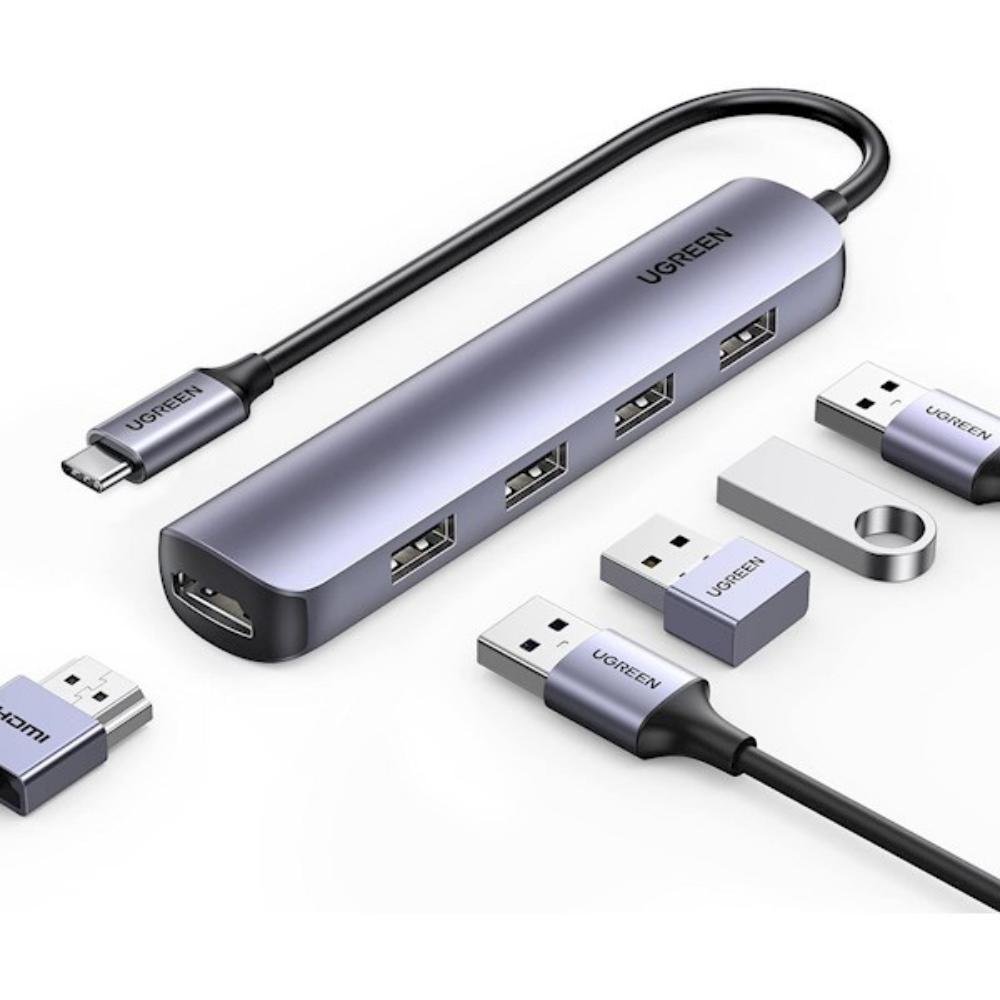 Ugreen Adapter Hub USB_C to 4x USB 3.0 HDMI (20197) (UGR20197) | JAR Computers Ugreen Adapter Hub USB_C to 4x USB 3.0 HDMI (20197) (UGR20197)