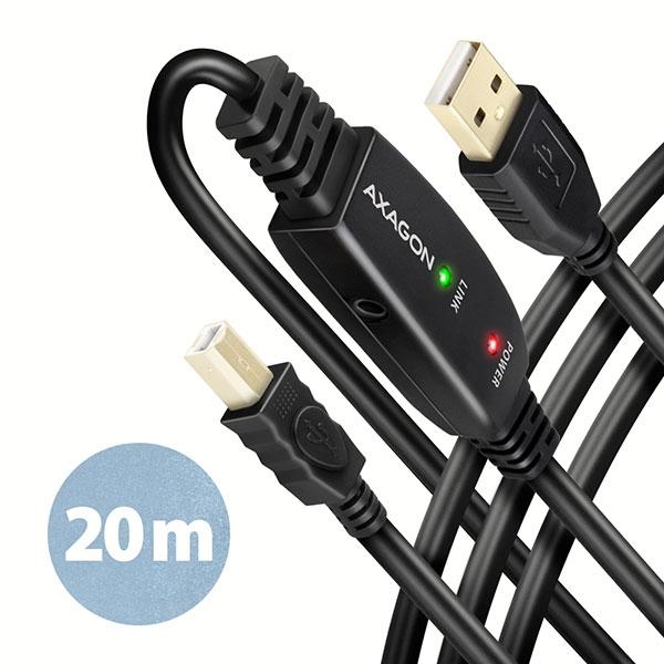 Cable USB2 A-B M/M+Repeater, 20m, AXAGON ADR-220B | JAR Computers Cable USB2 A-B M/M+Repeater, 20m, AXAGON ADR-220B