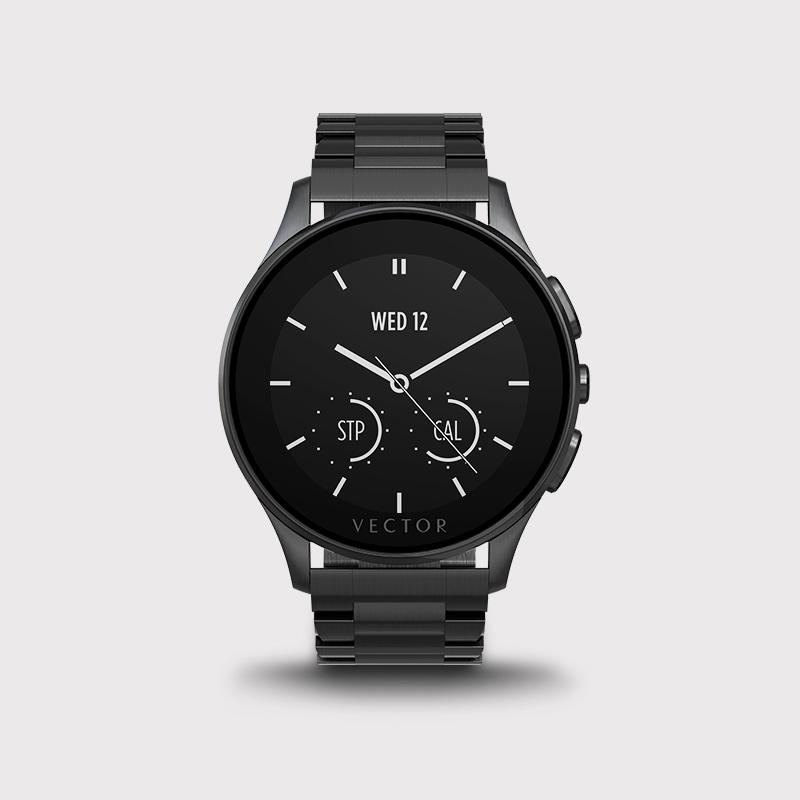 Луксозен Bluetooth тъч часовник за iOS и Android смартфони - Vector Luna Smartwatch Brushed Black with Black Steel Bracelet (черна стоманена верижка) | JAR Computers Луксозен Bluetooth тъч часовник за iOS и Android смартфони - Vector Luna Smartwatch Brushed Black with Black Steel Bracelet (черна стоманена верижка)