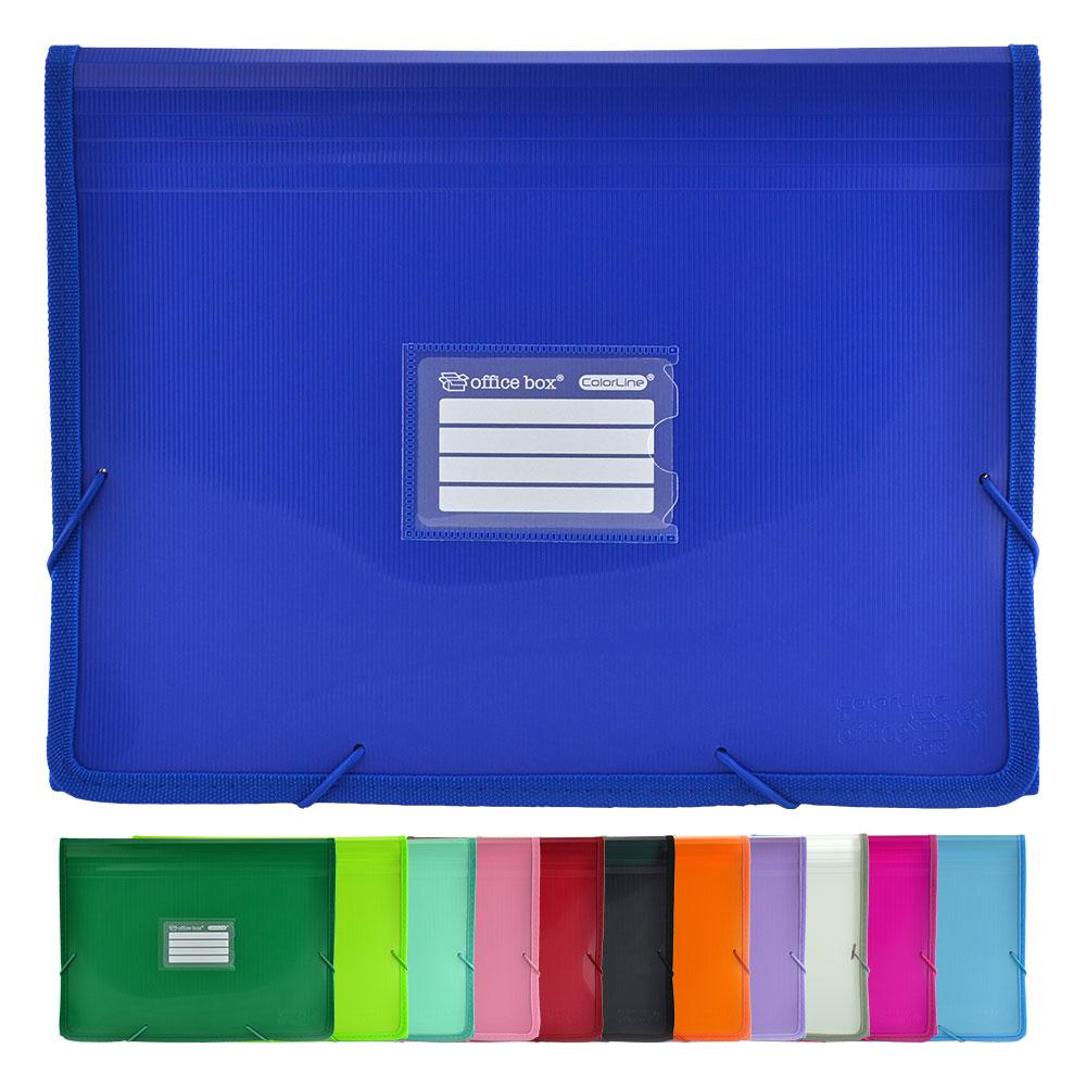 Папка OfBox Colorline 12 разд. с ластик