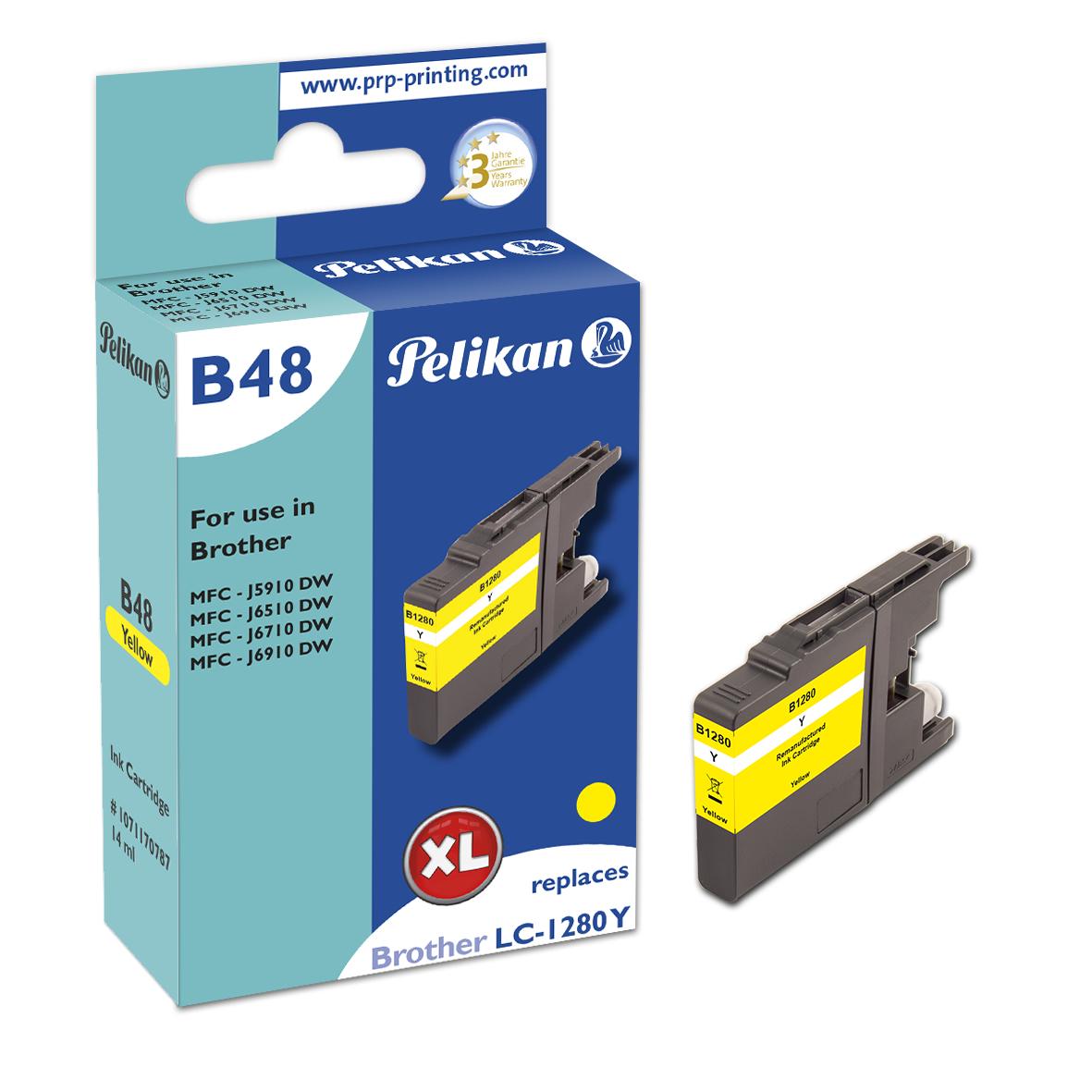 Pelikan B48 Yellow глава и патрон за мастиленоструен принтер 1 броя Съвместим Висок (XL) добив Жълт | JAR Computers Pelikan B48 Yellow глава и патрон за мастиленоструен принтер 1 броя Съвместим Висок (XL) добив Жълт