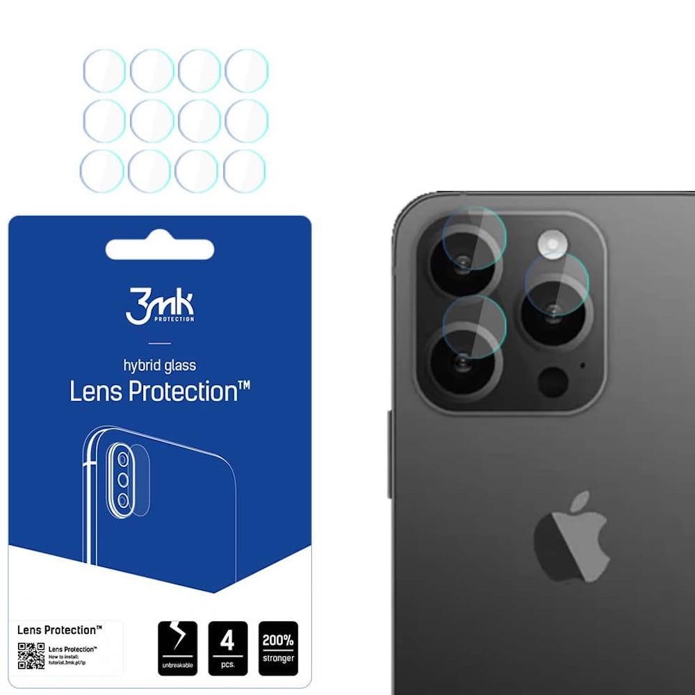 Предпазни стъклени защитни покрития за камерата на iPhone 15 Pro Max - 3MK Lens Protection Hybrid Glass Set (4 комплекта) | JAR Computers Предпазни стъклени защитни покрития за камерата на iPhone 15 Pro Max - 3MK Lens Protection Hybrid Glass Set (4 комплекта)
