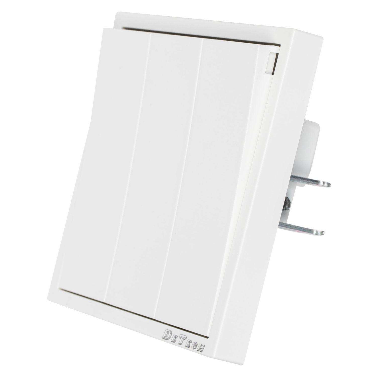 Троен електрически ключ DeTech DE-9227-03, С рамка, Мат, Схема 1, 10А, 250V, За вграждане, IP20, Бял - 75107 | JAR Computers Троен електрически ключ DeTech DE-9227-03, С рамка, Мат, Схема 1, 10А, 250V, За вграждане, IP20, Бял - 75107