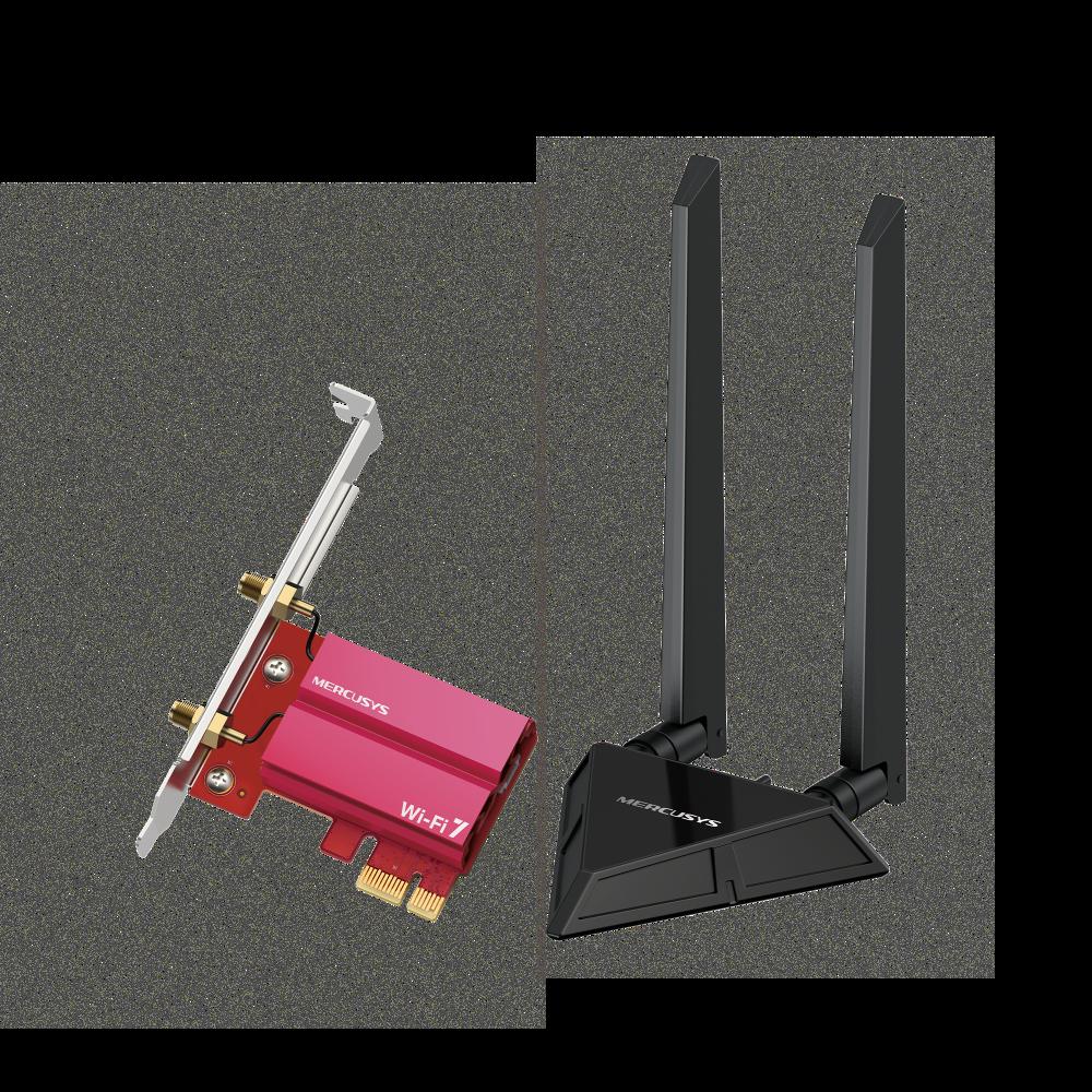 WiFi 7 Bluetooth 5.4 PCIe адаптер Mercusys MA49BE BE9300 | JAR Computers WiFi 7 Bluetooth 5.4 PCIe адаптер Mercusys MA49BE BE9300