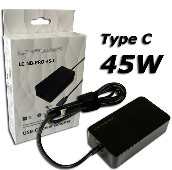 Зарядно за лаптоп LC-Power 45W Type-C (LC-NB-PRO-45-C) | JAR Computers Зарядно за лаптоп LC-Power 45W Type-C (LC-NB-PRO-45-C)