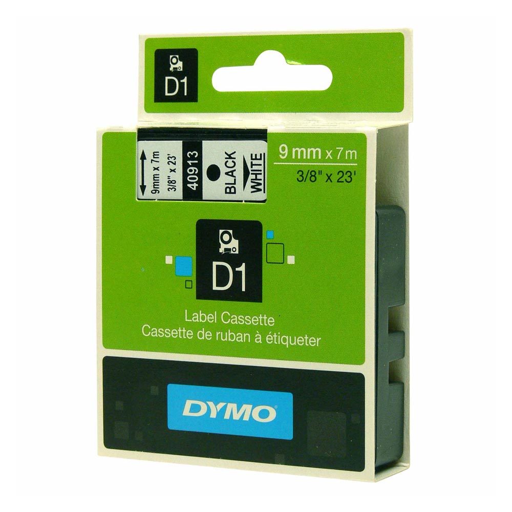 DYMO D1 40910 TAPE 9mmx7m BLACK/ON TRANSP. (720670) (DYMO40910)