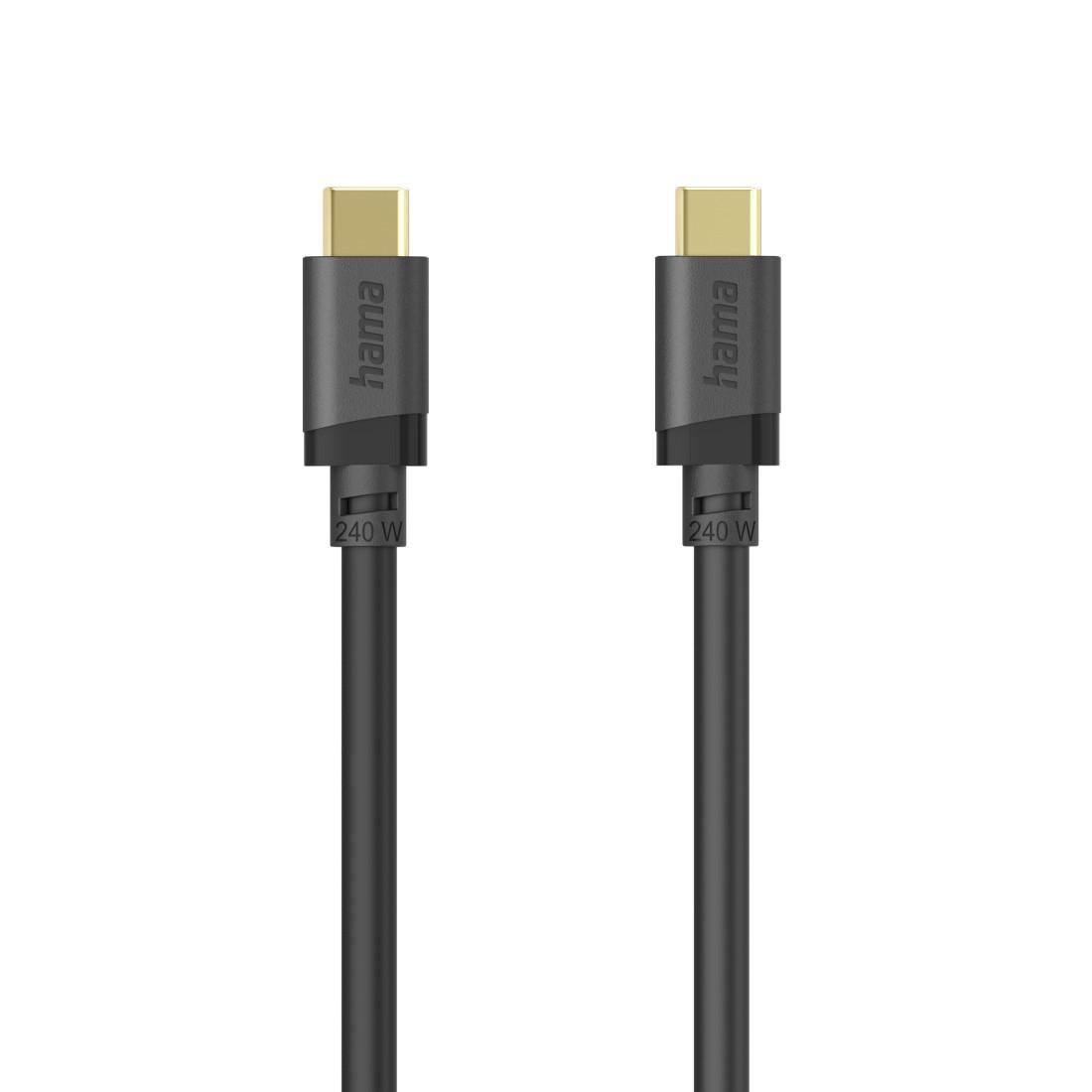 HAMA Кабел USB-C E-Marker чип USB 3.2 Gen1, 5 Gbit/s, 240 W, 0.75 м