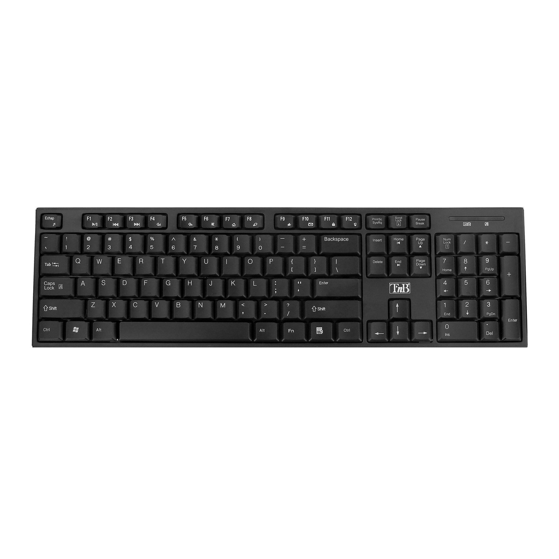 Клавиатура TNB Classy, безжична, черна, USB, 105 бутона, AAA