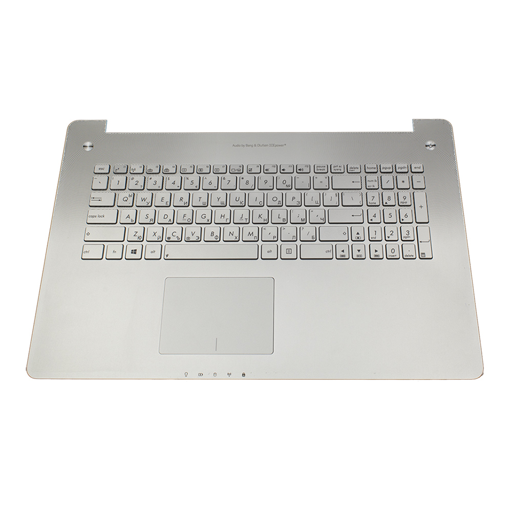 Клавиатура за лаптоп Asus N750 N750JV Silver Frame Silver With Palmrest Backlit / Сребриста със Сребриста Рамка, с Палмрест и Подсветка с Кирилица | JAR Computers Клавиатура за лаптоп Asus N750 N750JV Silver Frame Silver With Palmrest Backlit / Сребриста със Сребриста Рамка, с Палмрест и Подсветка с Кирилица