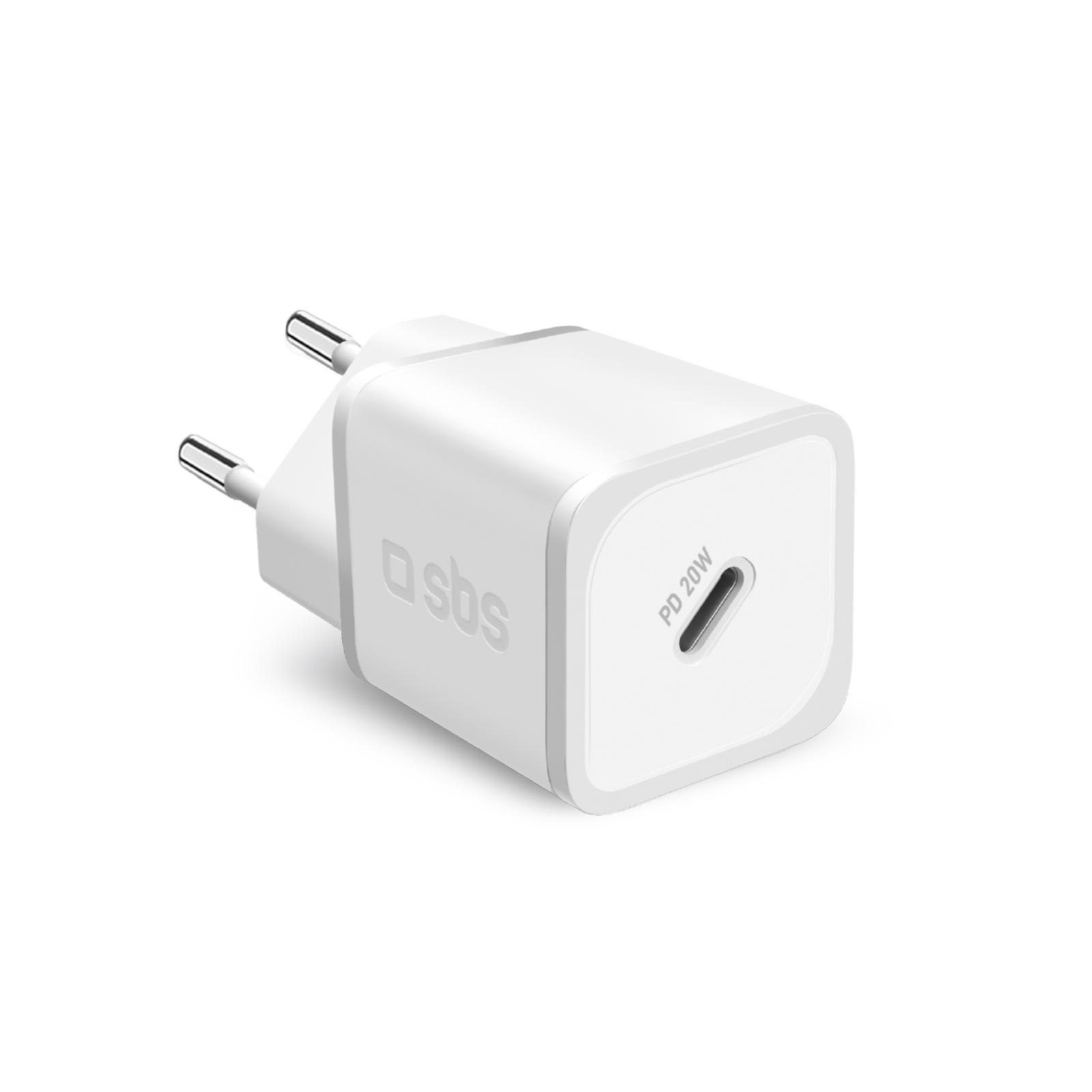 Мрежово зарядно SBS 44609 PD20W GaN, 1xUSB-C , бяло
