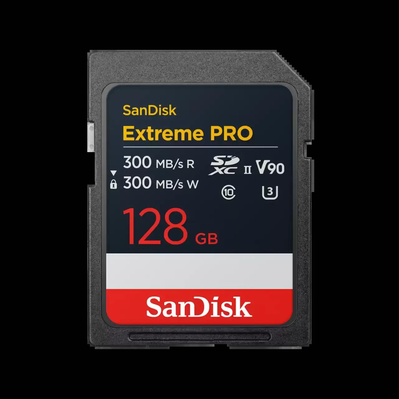 SanDisk Карта памет Extreme Pro SDXC 128GB 300MB/s &amp; 300Mb/s Class 10 V90 UHS-II