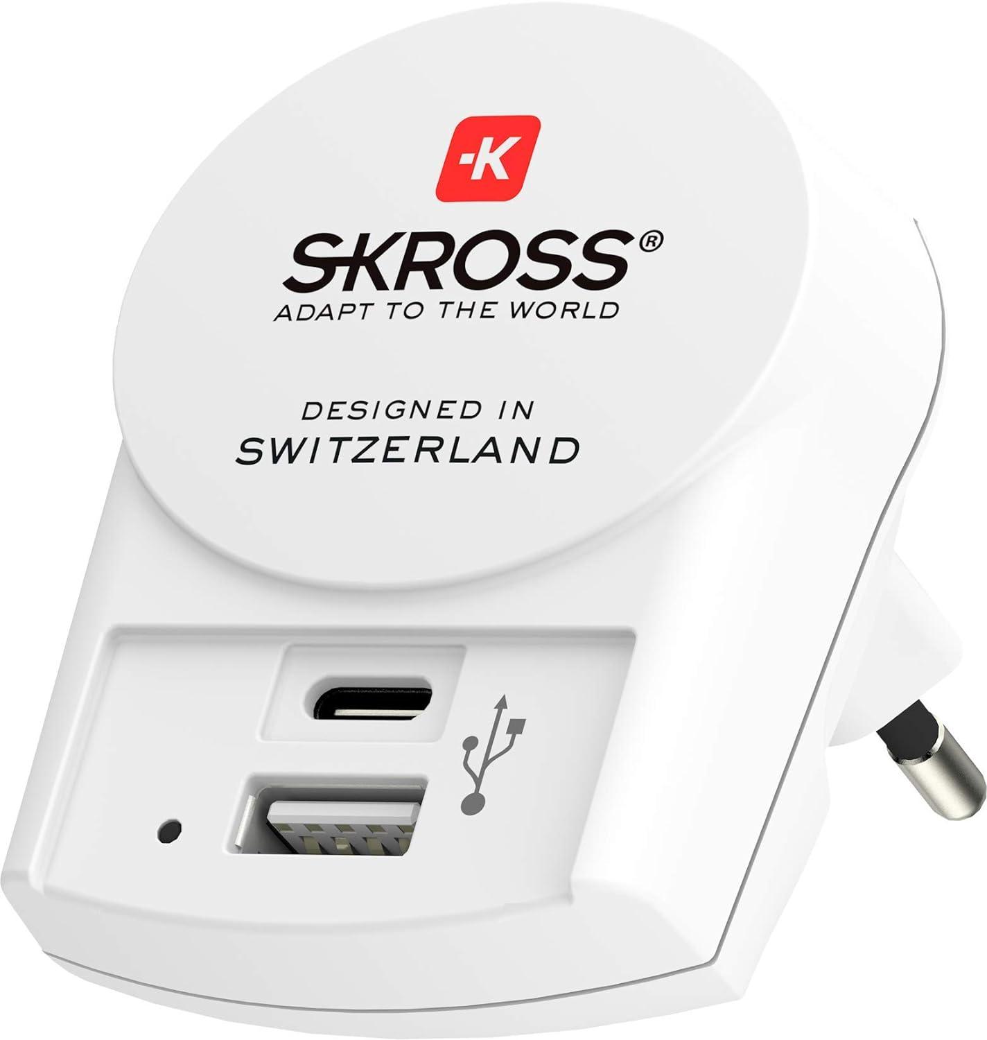 Адаптер-зарядно SKROSS Euro USB Charger 1.302423, USB-А, USB-C