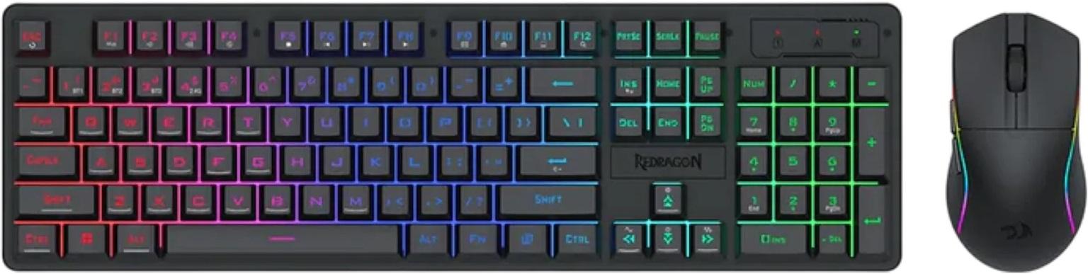 Гейминг комплект Redragon - S107-KS, безжичен, RGB, черен | JAR Computers Гейминг комплект Redragon - S107-KS, безжичен, RGB, черен