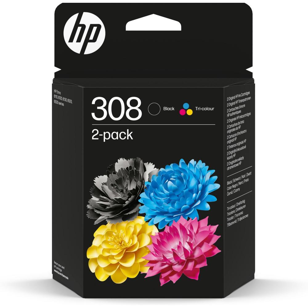 HP Inkjet No.308 2-Pack Black/Tri-Color (6L6S6UE) (HP6L6S6UE)
