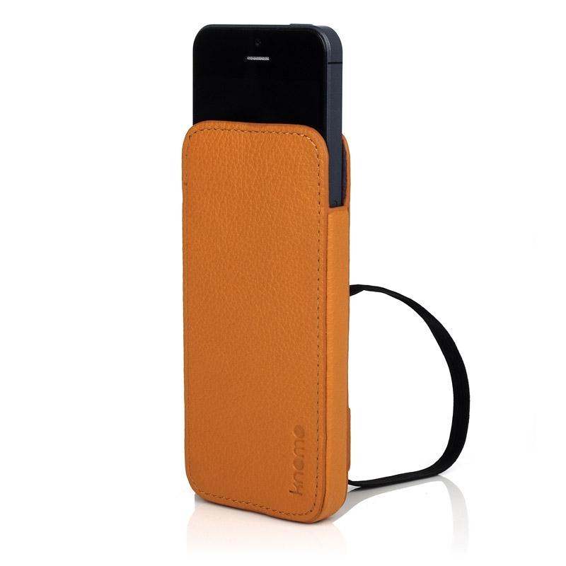 Кожен калъф за iPhone 5, iPhone 5S, iPhone SE (естествена кожа, ръчна изработка) - оранжев - Knomo Leather Sleeve Elastic | JAR Computers Кожен калъф за iPhone 5, iPhone 5S, iPhone SE (естествена кожа, ръчна изработка) - оранжев - Knomo Leather Sleeve Elastic