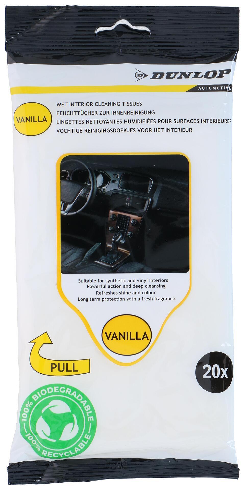 Мокри кърпички за почистване на интериор Dunlop, 20p | JAR Computers Мокри кърпички за почистване на интериор Dunlop, 20p