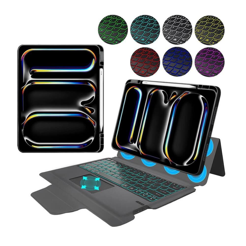 Полиуретанов калъф, клавиатура, тракпад и поставка за iPad Pro 11 (2024) - Techsuit KeyTab Pro RGB Wireless Touchpad Keyboard Case (черен) | JAR Computers Полиуретанов калъф, клавиатура, тракпад и поставка за iPad Pro 11 (2024) - Techsuit KeyTab Pro RGB Wireless Touchpad Keyboard Case (черен)