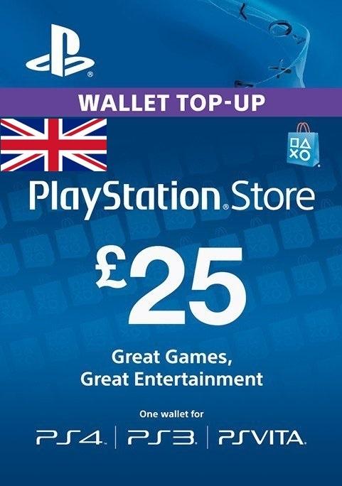 PS Network предплатена карта - £25 (PS3, PS4, PS Vita)