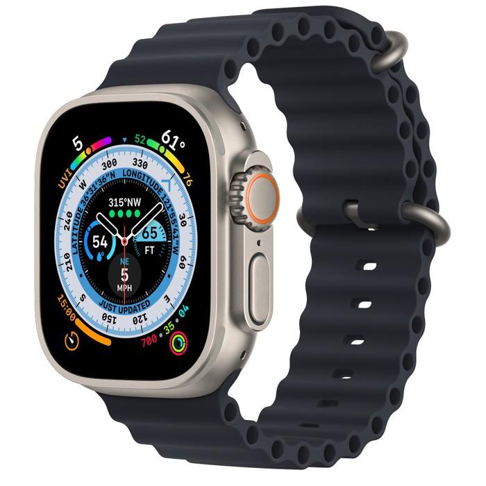 Умен часовник от Apple - Apple Watch Ultra Cellular, 49mm Titanium Case with Midnight Ocean Band (разопакован продукт) | JAR Computers Умен часовник от Apple - Apple Watch Ultra Cellular, 49mm Titanium Case with Midnight Ocean Band (разопакован продукт)