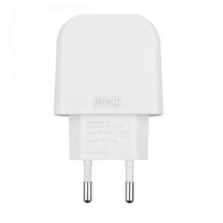 Захранване за ел. мрежа с USB-C изход - Artwizz PowerPlug USB-C 15W (бял) | JAR Computers Захранване за ел. мрежа с USB-C изход - Artwizz PowerPlug USB-C 15W (бял)