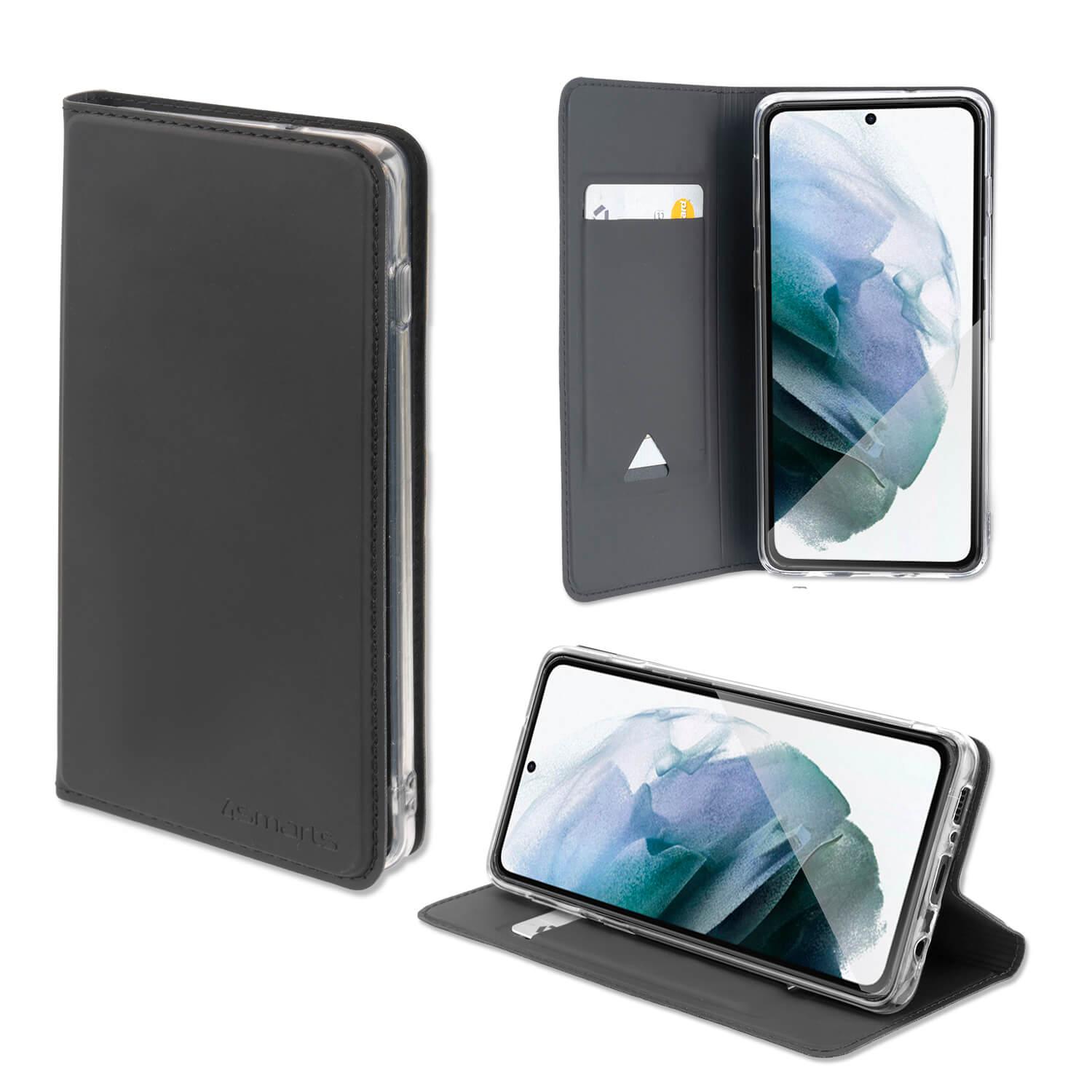 Кожен калъф с поставка и отделение за кр. карта за Samsung Galaxy S21 - 4smarts Flip Case URBAN Lite (черен) | JAR Computers Кожен калъф с поставка и отделение за кр. карта за Samsung Galaxy S21 - 4smarts Flip Case URBAN Lite (черен)