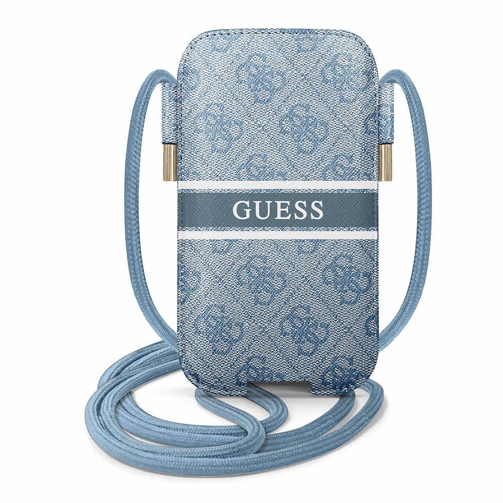 Кожен калъф с връзка за мобилни телефони (син) - Guess Pouch 4G Printed Stripe S/M | JAR Computers Кожен калъф с връзка за мобилни телефони (син) - Guess Pouch 4G Printed Stripe S/M