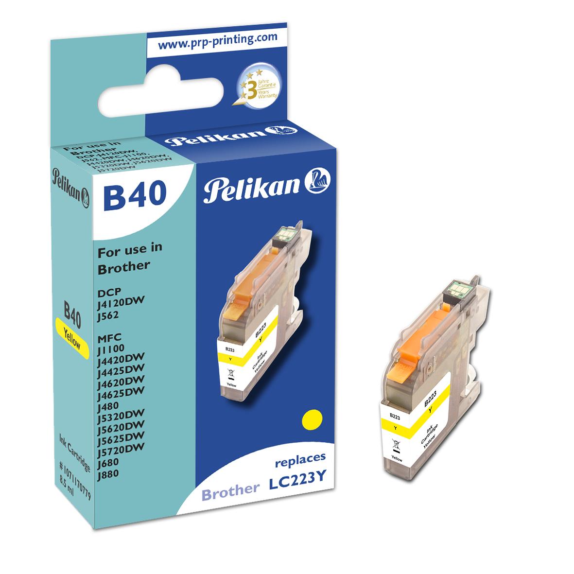 Pelikan B40 Yellow глава и патрон за мастиленоструен принтер 1 броя Съвместим Висок (XL) добив Жълт | JAR Computers Pelikan B40 Yellow глава и патрон за мастиленоструен принтер 1 броя Съвместим Висок (XL) добив Жълт
