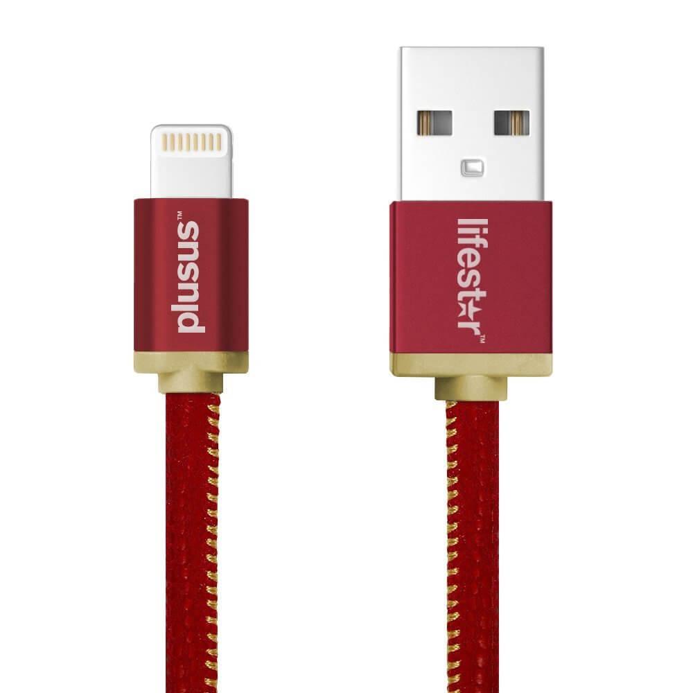 Ръчно изработен сертифициран Lightning кабел за iPhone, iPad и iPod (25см.) - PlusUs LifeStar Handcrafted Lightning Cable (червен-жълт) | JAR Computers Ръчно изработен сертифициран Lightning кабел за iPhone, iPad и iPod (25см.) - PlusUs LifeStar Handcrafted Lightning Cable (червен-жълт)