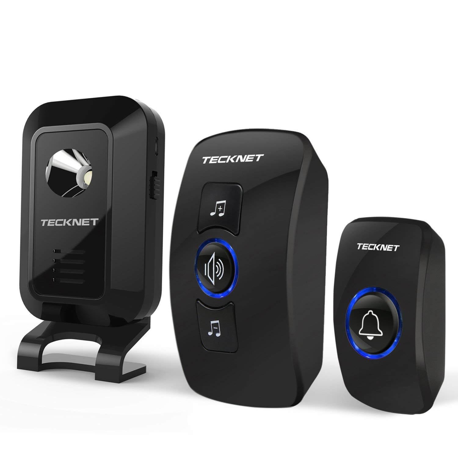 Безжичен звънец за входна врата - TeckNet WA668 Two Mains Plug-In Wireless Doorbell (черен) | JAR Computers Безжичен звънец за входна врата - TeckNet WA668 Two Mains Plug-In Wireless Doorbell (черен)