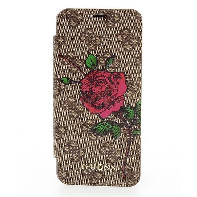 Дизайнерски кожен калъф, тип портфейл за Samsung Galaxy S9 Plus - Guess Flower Desire Booktype Case (кафяв) | JAR Computers Дизайнерски кожен калъф, тип портфейл за Samsung Galaxy S9 Plus - Guess Flower Desire Booktype Case (кафяв)