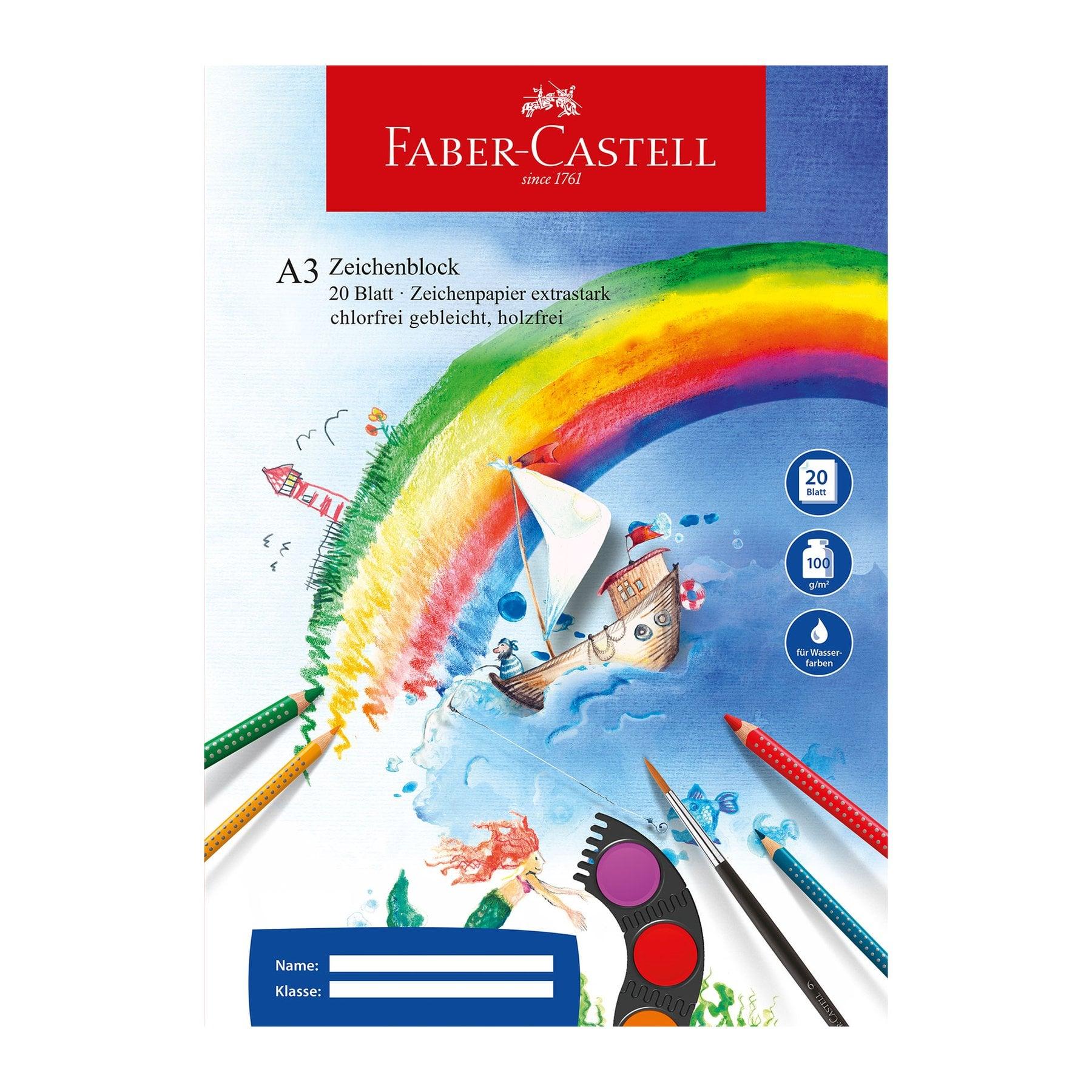 Faber-Castell Блок за рисуване, офсетова хартия, А3, 100 g/m2, 20 листа | JAR Computers Faber-Castell Блок за рисуване, офсетова хартия, А3, 100 g/m2, 20 листа