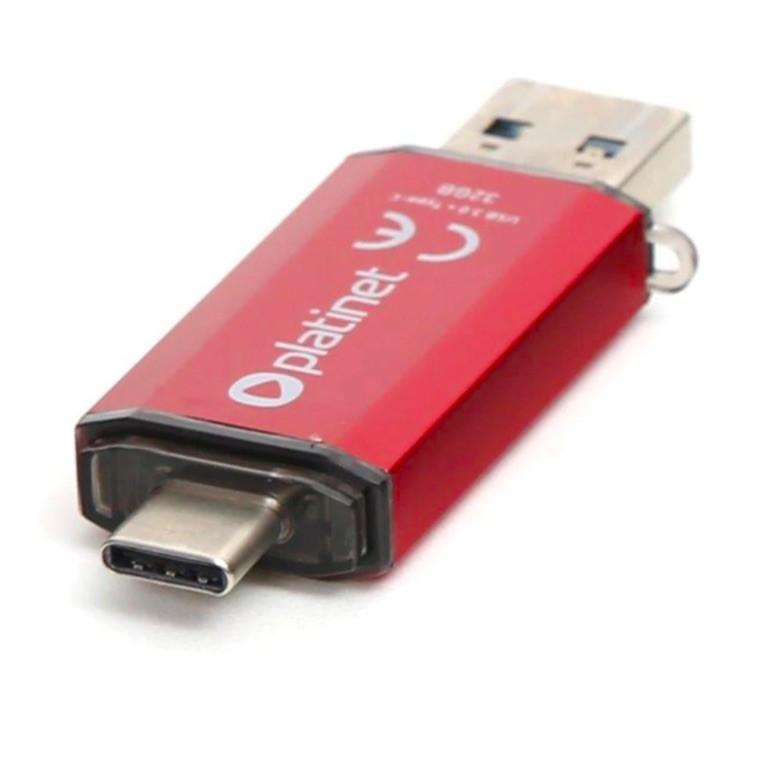 Флаш памет с USB-C порт 32GB - Platinet Pendrive USB-C 3.0 32GB (червен) | JAR Computers Флаш памет с USB-C порт 32GB - Platinet Pendrive USB-C 3.0 32GB (червен)