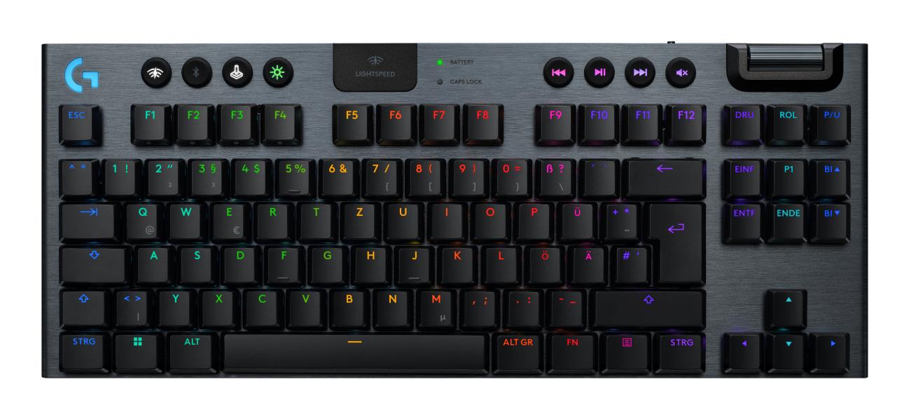 Logitech G G915 X LIGHTSPEED клавиатура Игри USB + RF Wireless + Bluetooth QWERTZ Немски Черен
