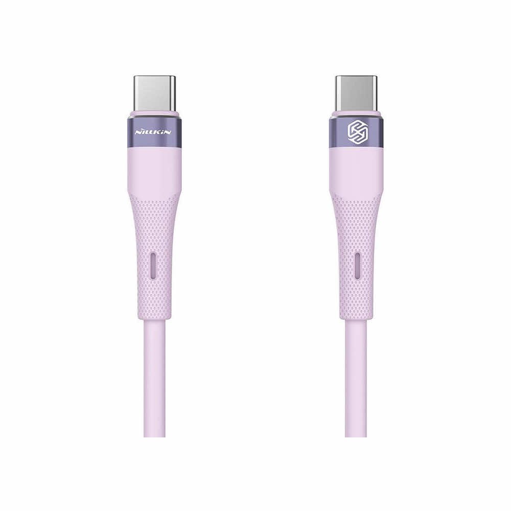 Nillkin Flowspeed Silicon USB-C to USB-C Cable 60W - кабел с бързо зареждане за устройства с USB-C порт (100 см) (лилав)