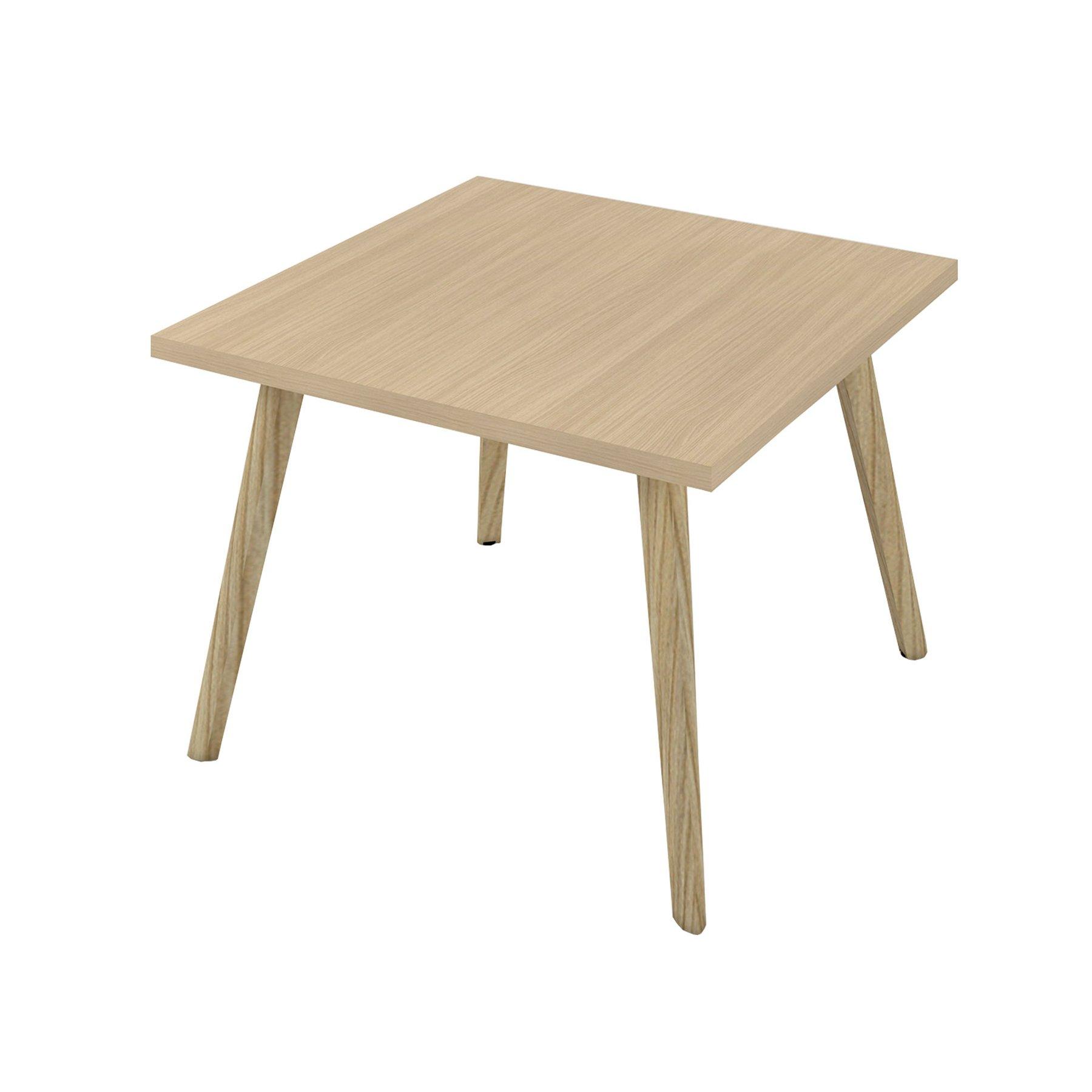 Ниска маса Narbutas Nova Wood, 700 x 700 х 480 mm, квадратен плот, ПДЧ, меламин избелен дъб, дървени крака