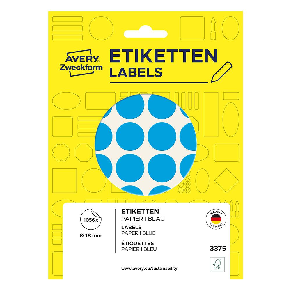 Самоз. кръгчета Avery ф18 син 1056бр