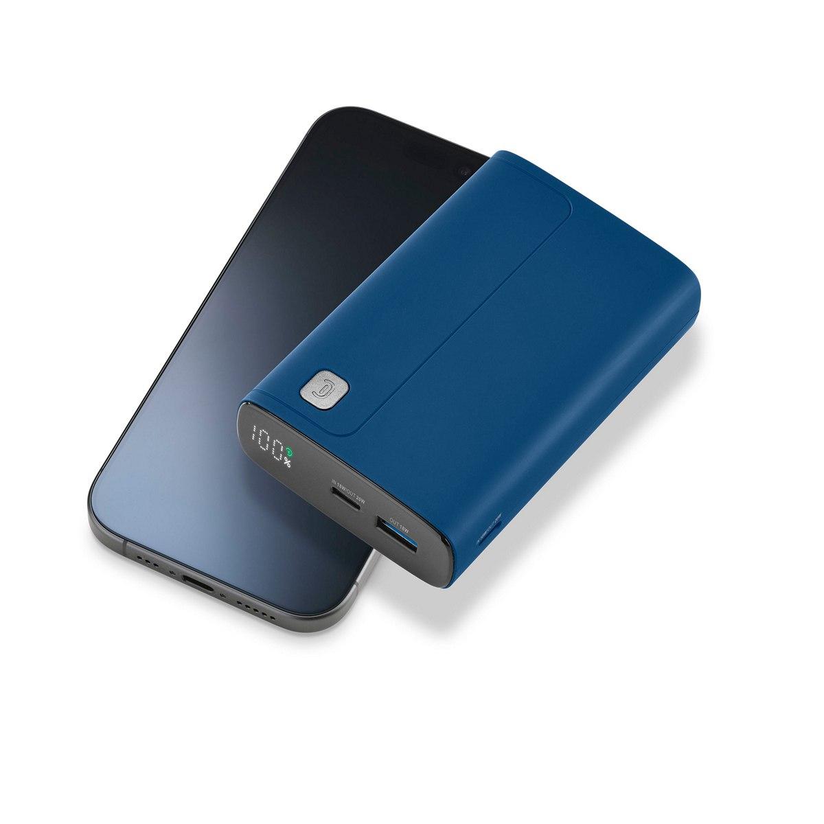 Външна батерия ELITE 20000 mAh PD 20W LED дисплей синя